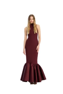 Kjole<ROTATE Fitted Maxi Dress Kjole Burgunder