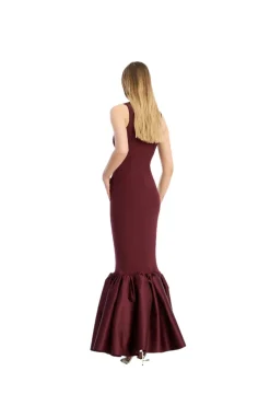 Kjole<ROTATE Fitted Maxi Dress Kjole Burgunder