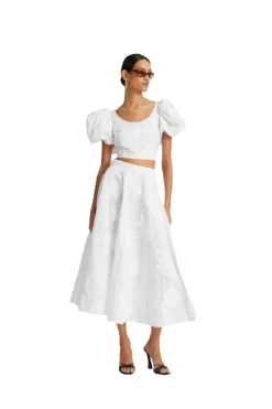 Skjørt<ROTATE Flower Maxi Skirt Skjørt Hvit