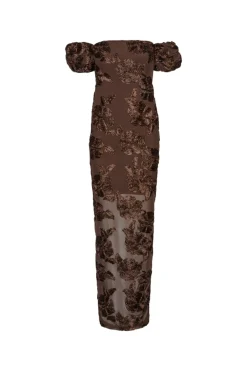 Kjole<ROTATE Flower Mesh Maxi Dress Kjole Brun