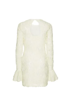 Kjole<ROTATE Flower Mesh Mini Dress Kjole Off-White
