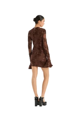 Kjole<ROTATE Flower Mesh Mini Dress Kjole Brun