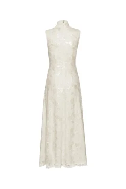 Kjole<ROTATE Lace Sequin Maxi Dress Kjole Off-White