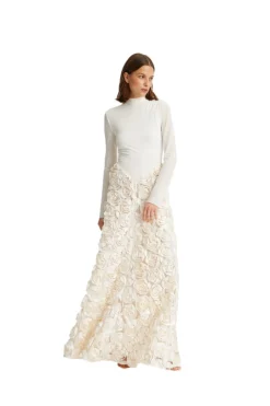 Kjole<ROTATE Long Sleeve Maxi Dress Kjole Off-White