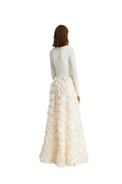 Kjole<ROTATE Long Sleeve Maxi Dress Kjole Off-White