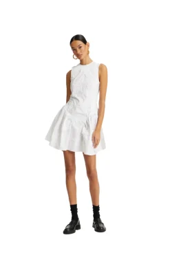 Kjole<ROTATE Poplin Mini Dress Kjole Hvit
