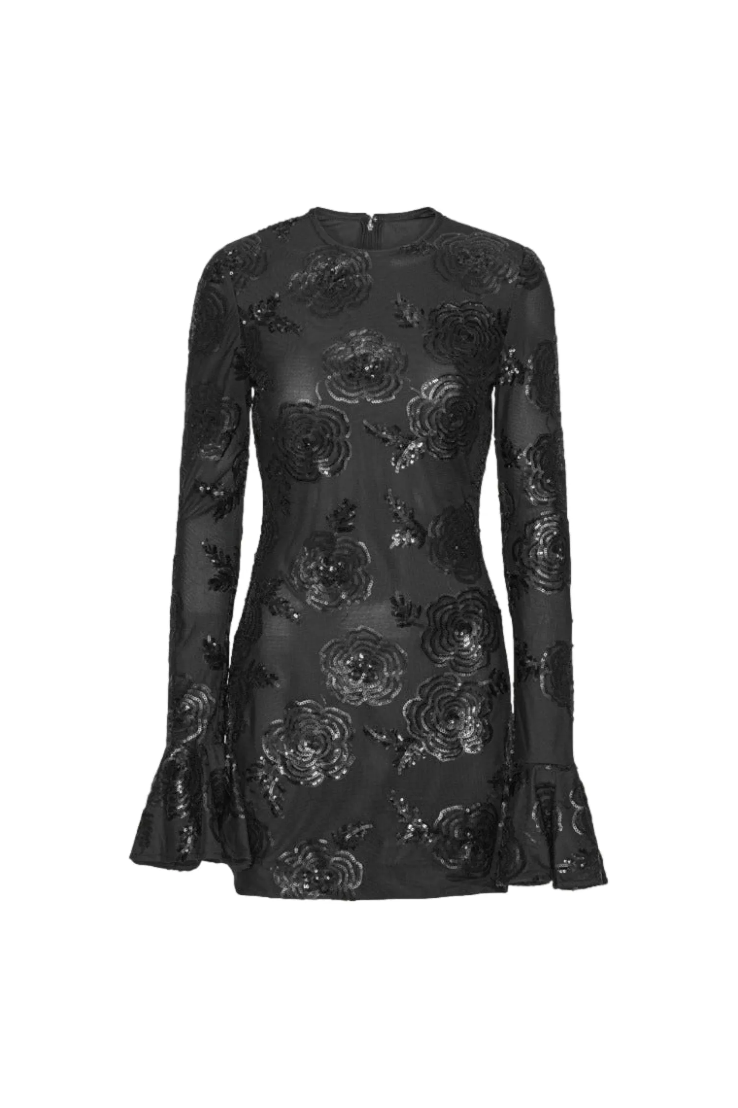 Kjole<ROTATE Sequins LS Mini Dress Kjole Sort