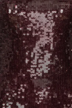 Kjole<ROTATE Sequins Ls Mini Dress Kjole Burgunder