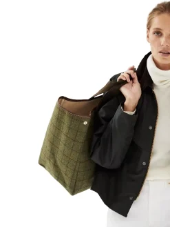 Rue De Verneuil|Veske<Rue de Verneuil Traversée XL Hunting Tweed Kaki Veske Grønn Mønster