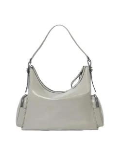 Stella Mccartney|Veske<Stella McCartney Dartmoor Shoulder Bag Cracked Patent Veske Lysegrå