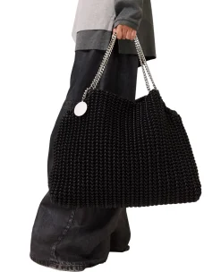 Stella Mccartney|Veske<Stella McCartney Falabella Drawstring Bag Embroidery Veske Sort