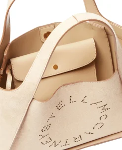 Stella Mccartney|Veske<Stella McCartney Logo Crossbody Suede Tote Bag Veske Beige