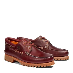 Sko<Timberland Authentic 3-Eye Lug Boat Shoe Burgundy Sko Burgunder