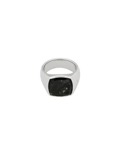 Tom Wood<Tom Wood Cushion Black Larvikite Ring Sølv