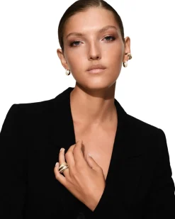 Tom Wood<Tom Wood Liz Hoop Pave Gold Øredobber Gull