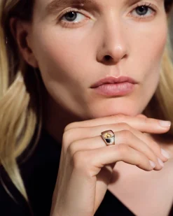 Tom Wood<Tom Wood Mined Ring Small Black Diamond Ring Sølv