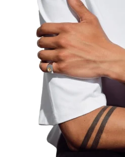 Tom Wood<Tom Wood Mined Ring Small Black Diamond Ring Sølv