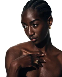 Tom Wood<Tom Wood Nova Hoops Small Gold Øredobber Gull