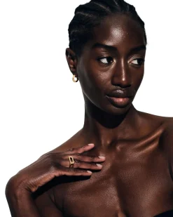 Tom Wood<Tom Wood Nova Hoops Small Gold Øredobber Gull