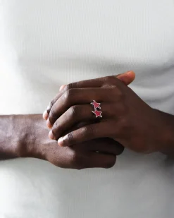 Twojeys<TwoJeys Icon Red Enameled Single Ring Ring Sølv Og Rød