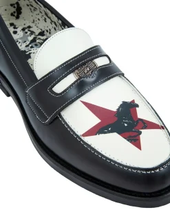 Twojeys|Sko<TwoJeys Wild Horse Penny Loafer Sko Hvit Og Sort