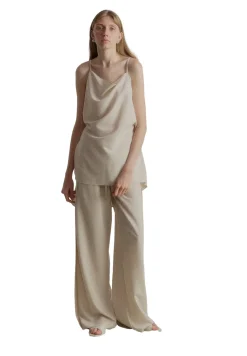 Bukser<Viktoria Chan Esha Wide Leg Trousers Bukse Beige
