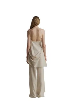 Bukser<Viktoria Chan Esha Wide Leg Trousers Bukse Beige