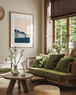 Kunst<Wallstories Sommerkveld i Ålesund Print