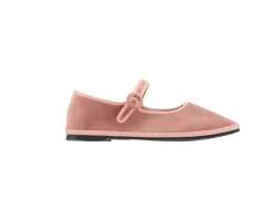 Sko<Yori Jomo Mary Jane Flats Velluto Sko Rosa